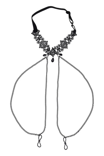Sex & Mischief Lace Collar with Nipple Ties