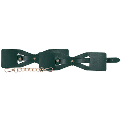 Sex & Mischief Indica Cutout Handcuffs in Emerald Green