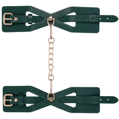 Sex & Mischief Indica Cutout Handcuffs in Emerald Green