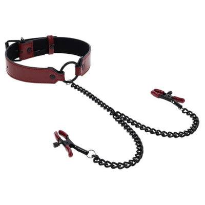 Saffron Collar with Nipple Clamps by Sportsheets