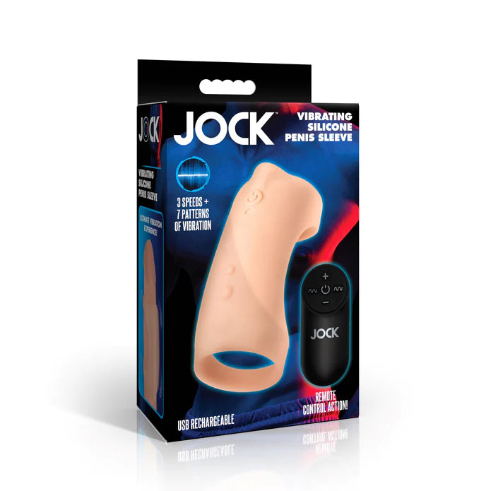 Vibrating Silicone Penis Sleeve - Light Vibrating Silicone Penis Sleeve - Light