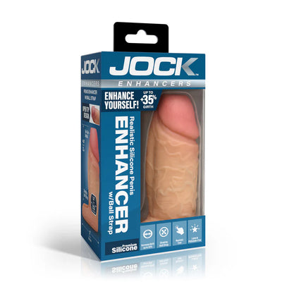 Penis Girth Enhancer Sleeve with Ball Strap in Lite - 4.5in