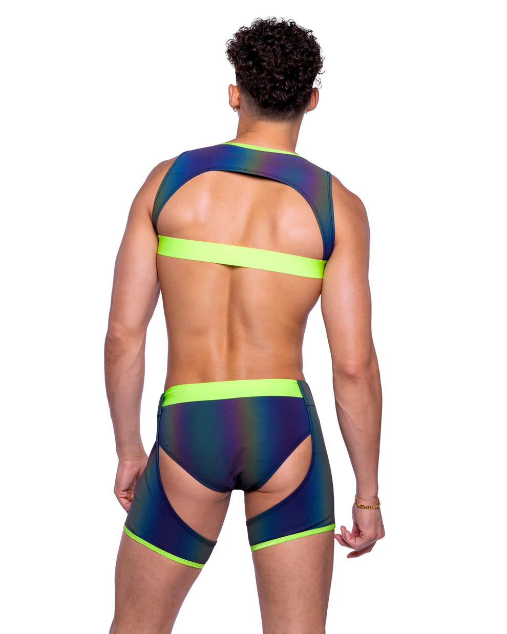 Neon Reflective Chaps with Studs Lime