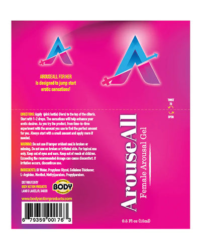 Arouseall Female Stimulating Gel - .5oz Bottle