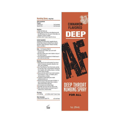 Deep AF Deep Throat Numbing Spray 1oz - Cinnamon