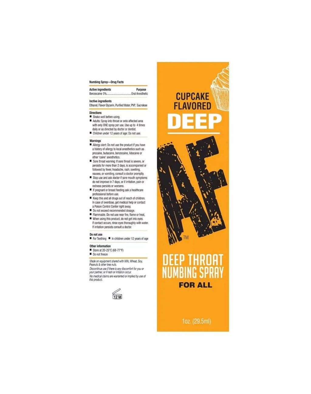Deep AF Deep Throat Numbing Spray 1oz - Cupcake