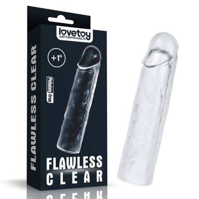 Flawless Clear Penis Sleeve, Add 1 Inch