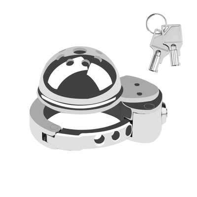 Silver Helmet Adjustable Flat Pack Chastity Cage by Metal Pleasure Play