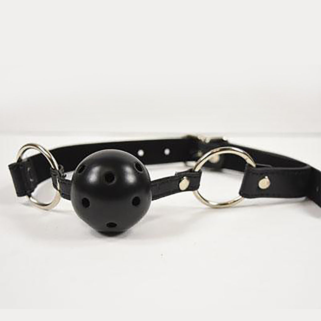 Get the Fetish Pleasure Play Faux Leather Ball Gag Only at Castle Megastore Get the Fetish Pleasure Play Faux Leather Ball Gag Only at Castle Megastore