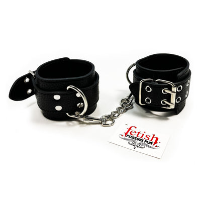 Fetish Pleasure Play Black Wrist Cuffs