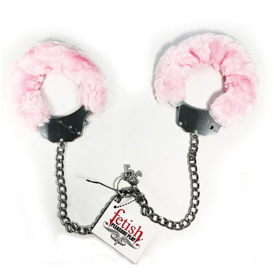 Fetish Pleasure Play Pink Furry Ankle Cuffs
