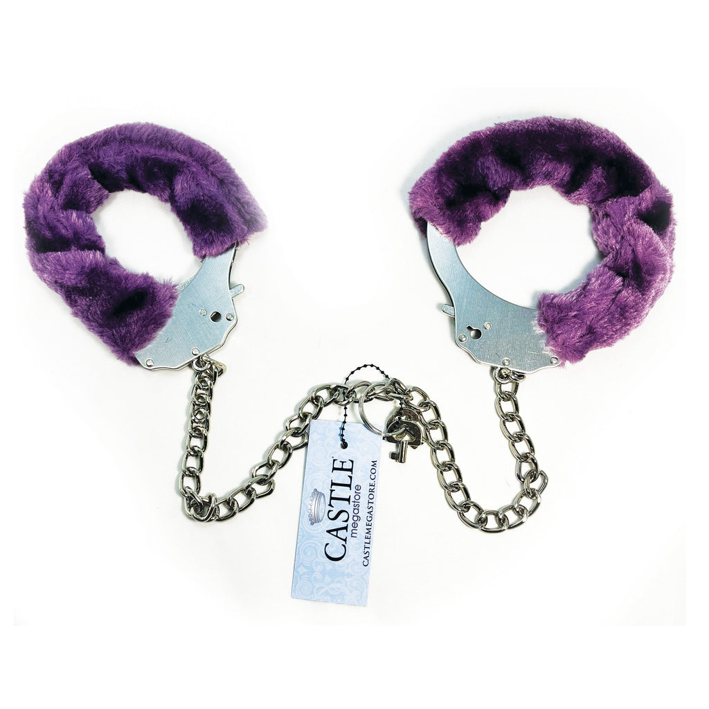 Fetish Pleasure Play Purple Furry Ankle Cuffs