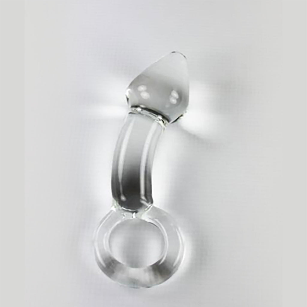 Get Glass Erotic Play's Clear Anal Plug w/Handle Only at Castle Megastore Get Glass Erotic Play's Clear Anal Plug w/Handle Only at Castle Megastore