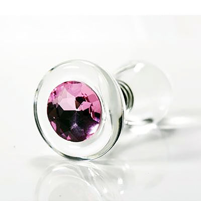 Glass Erotic Play Pink Jewel Anal Plug