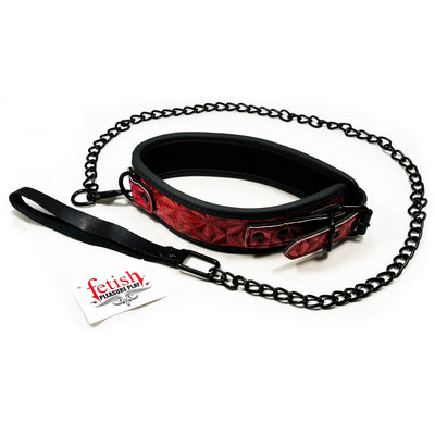 Fetish Pleasure Play Pink Passionate Collar w/Leash