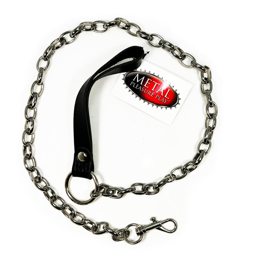 Fetish Pleasure Play Black Chained Leash