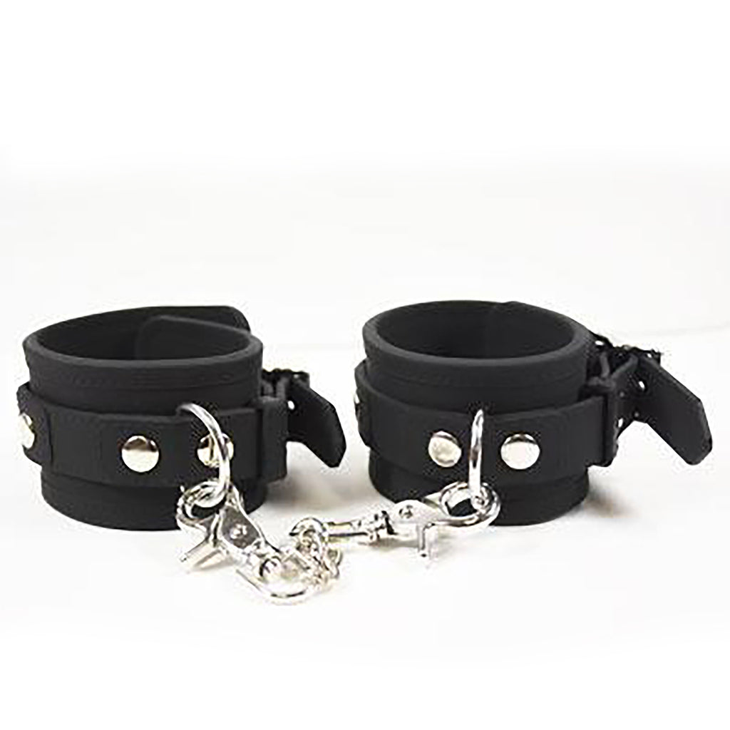 Fetish Pleasure Play Black Silicone Ankle Restraints