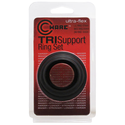 Cware Black Silicone Tri-Support Ring Set