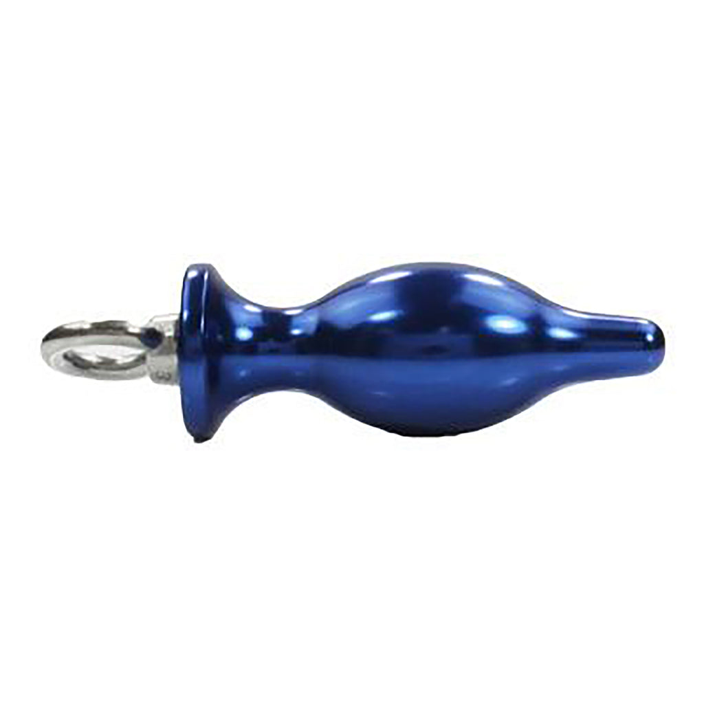 Metal Pleasure Play Medium Blue Butt Plug