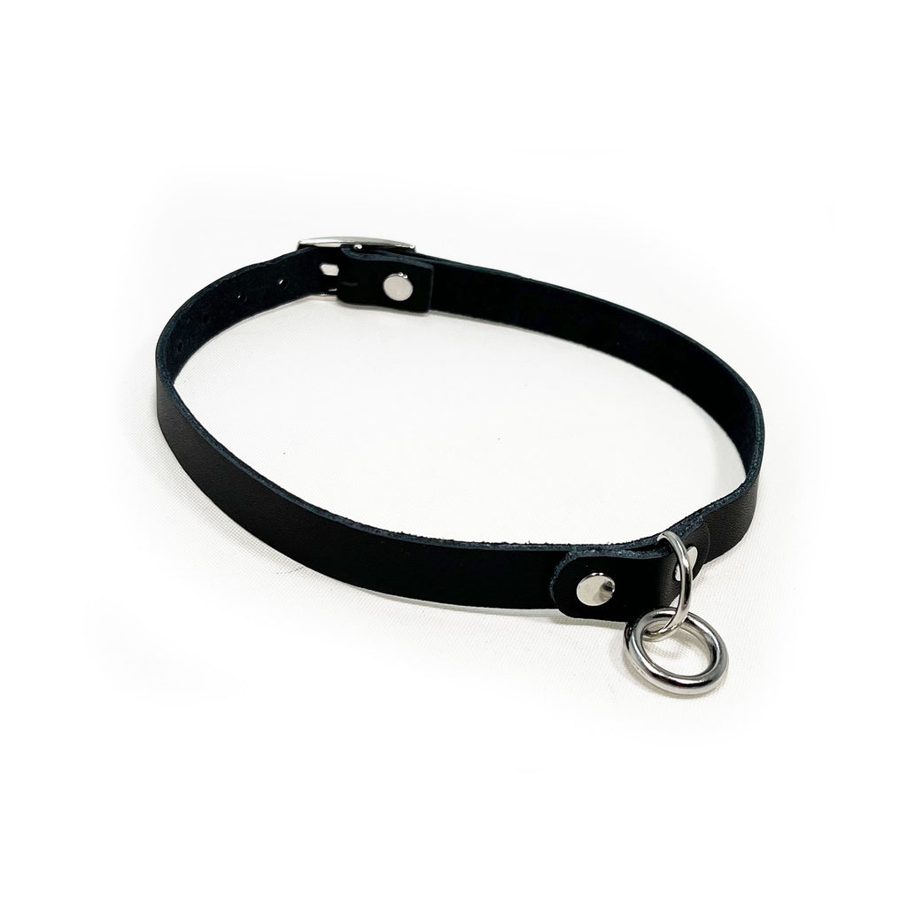 Spank Black Leather Choker - Large