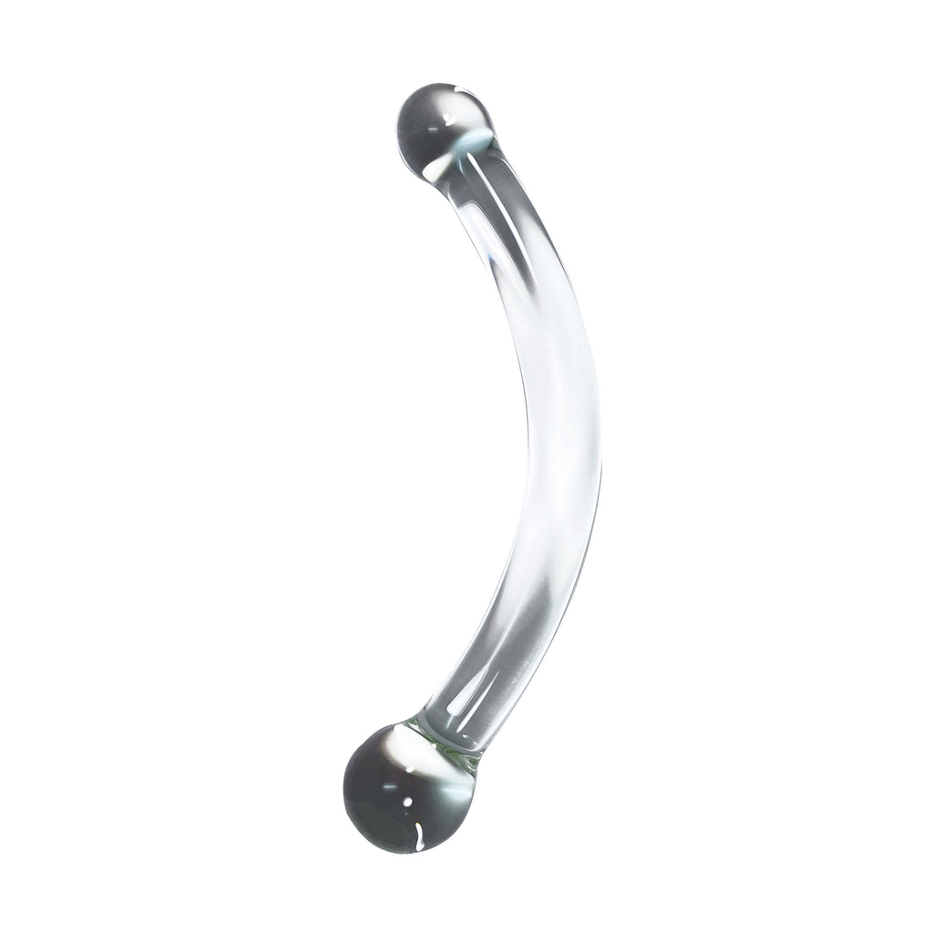 Double-Ended Clear Glass Anal Hook Wand by Glass Pleasure Play