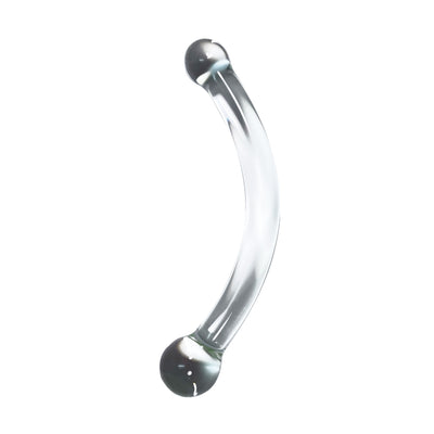 Double-Ended Clear Glass Anal Hook Wand by Glass Pleasure Play