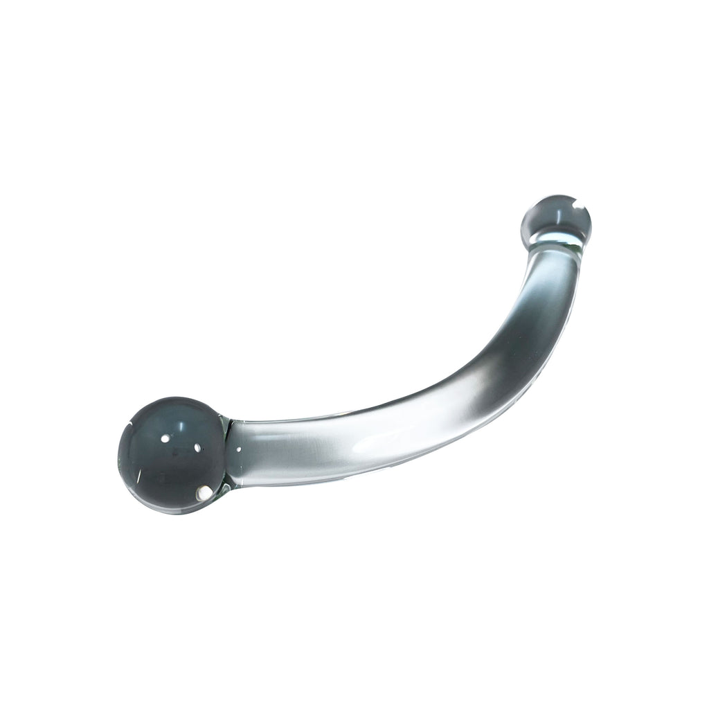 Double-Ended Clear Glass Anal Hook Wand by Glass Pleasure Play