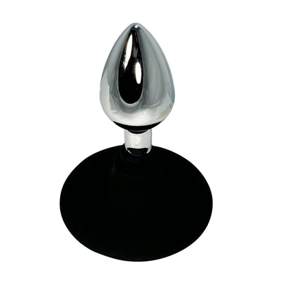 METAL TEAR DROP TAPER ANAL PLUG WITH SILICONE BASE METAL TEAR DROP TAPER ANAL PLUG WITH SILICONE BASE