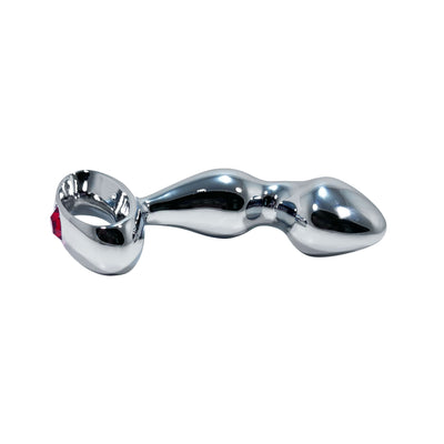 Stainless Steel Anal Plug with Jeweled Handle by Metal Pleasure Play