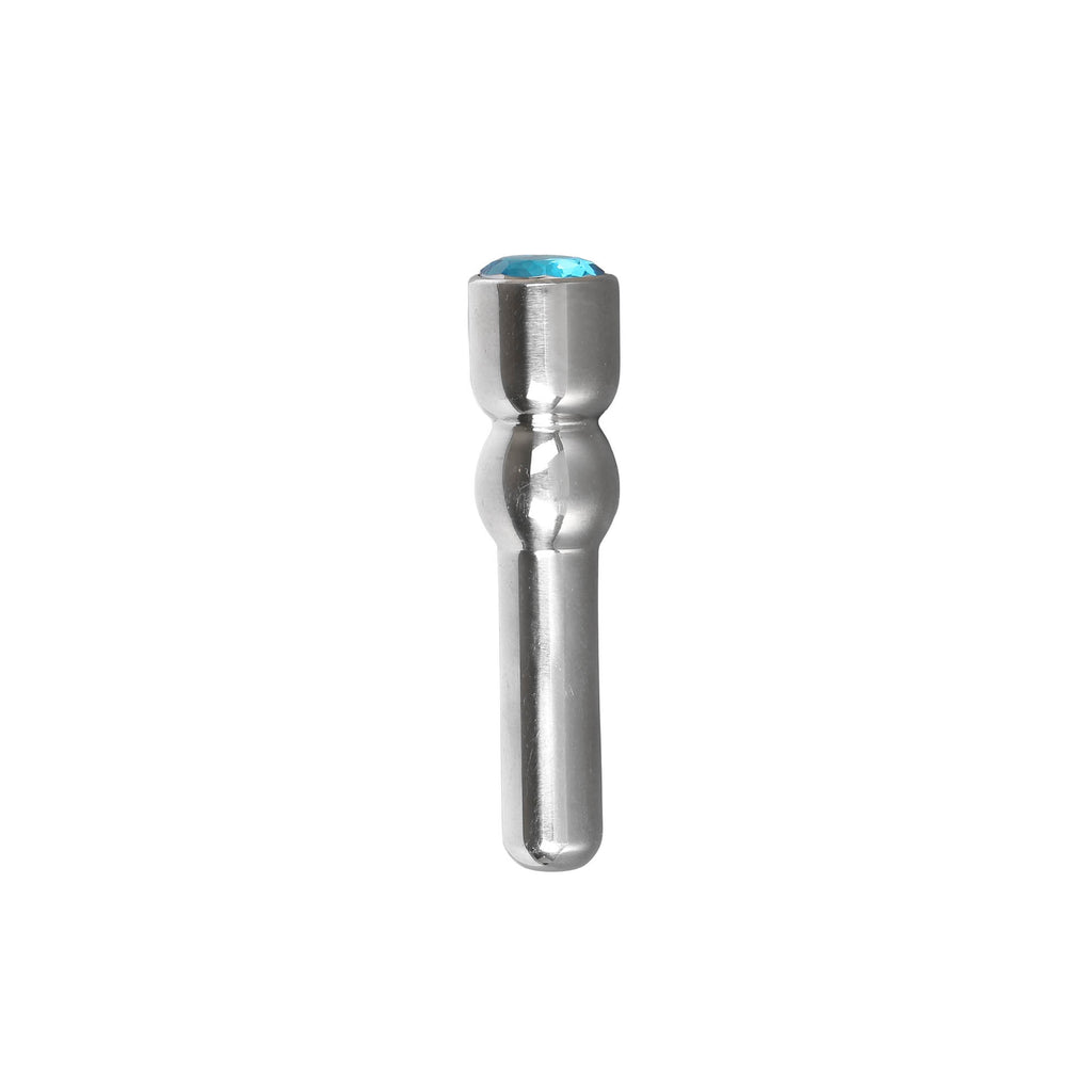 STAINLESS STEEL SINGLE BEAD JEWEL-TIPPED MINI URETHRAL PLUG