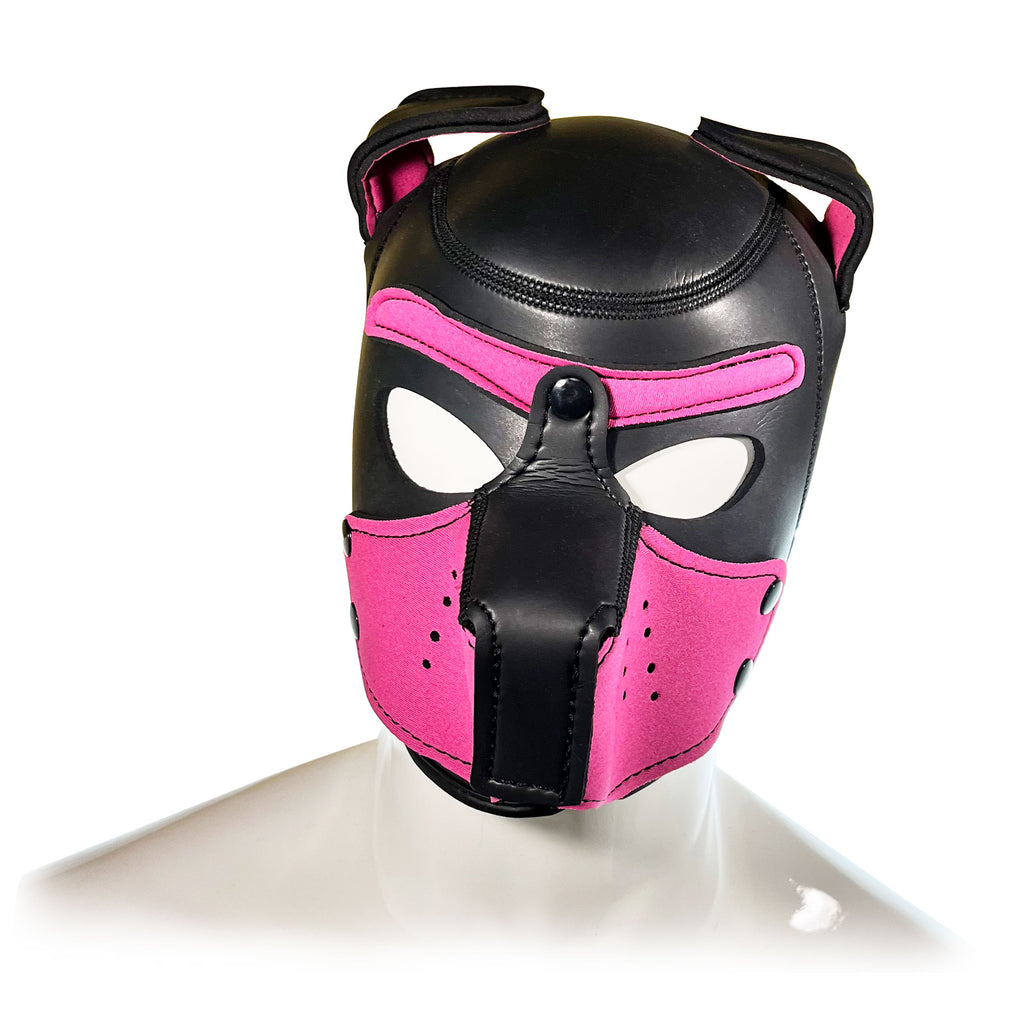 PINK AND BLACK DOG HOOD  L