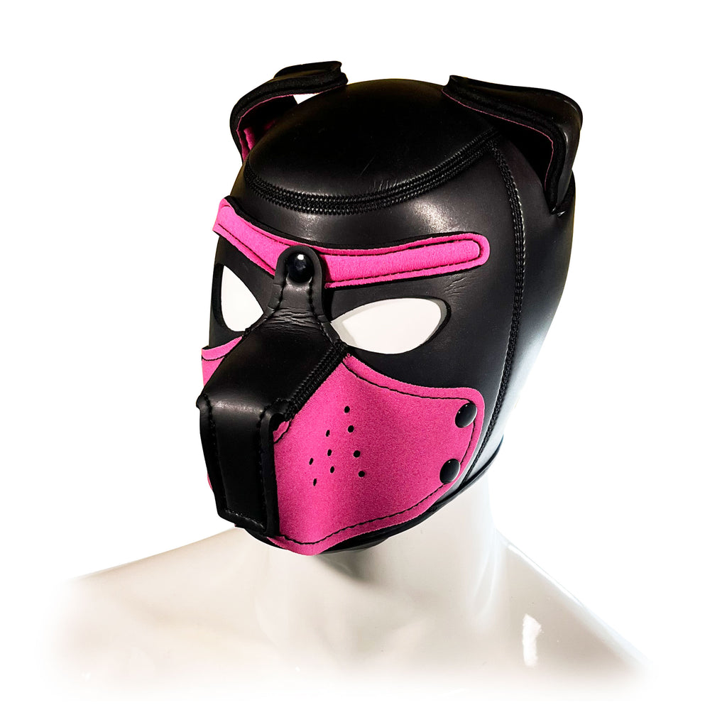 PINK AND BLACK DOG HOOD  L