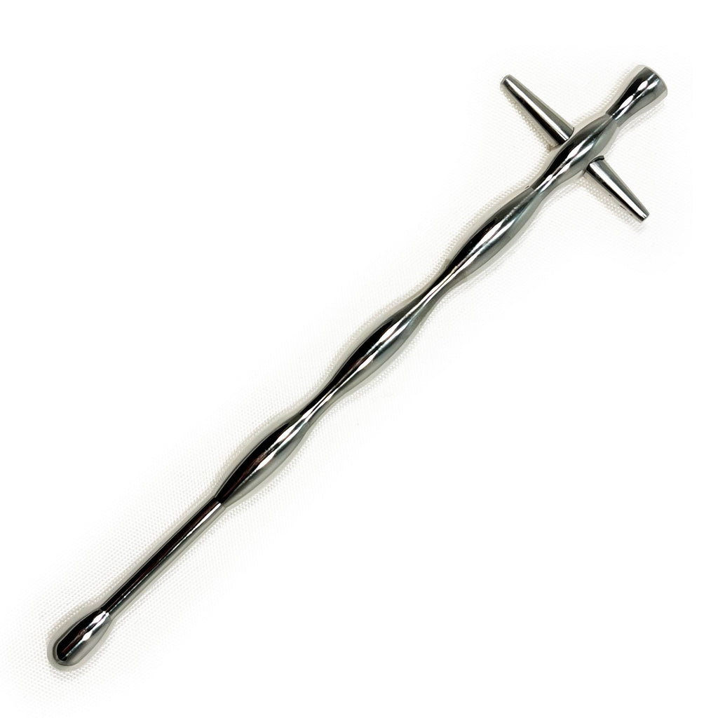 STAINLESS STEEL WAVY CROSS TOP URETHRAL SOUND PENIS PLUG STAINLESS STEEL WAVY CROSS TOP URETHRAL SOUND PENIS PLUG