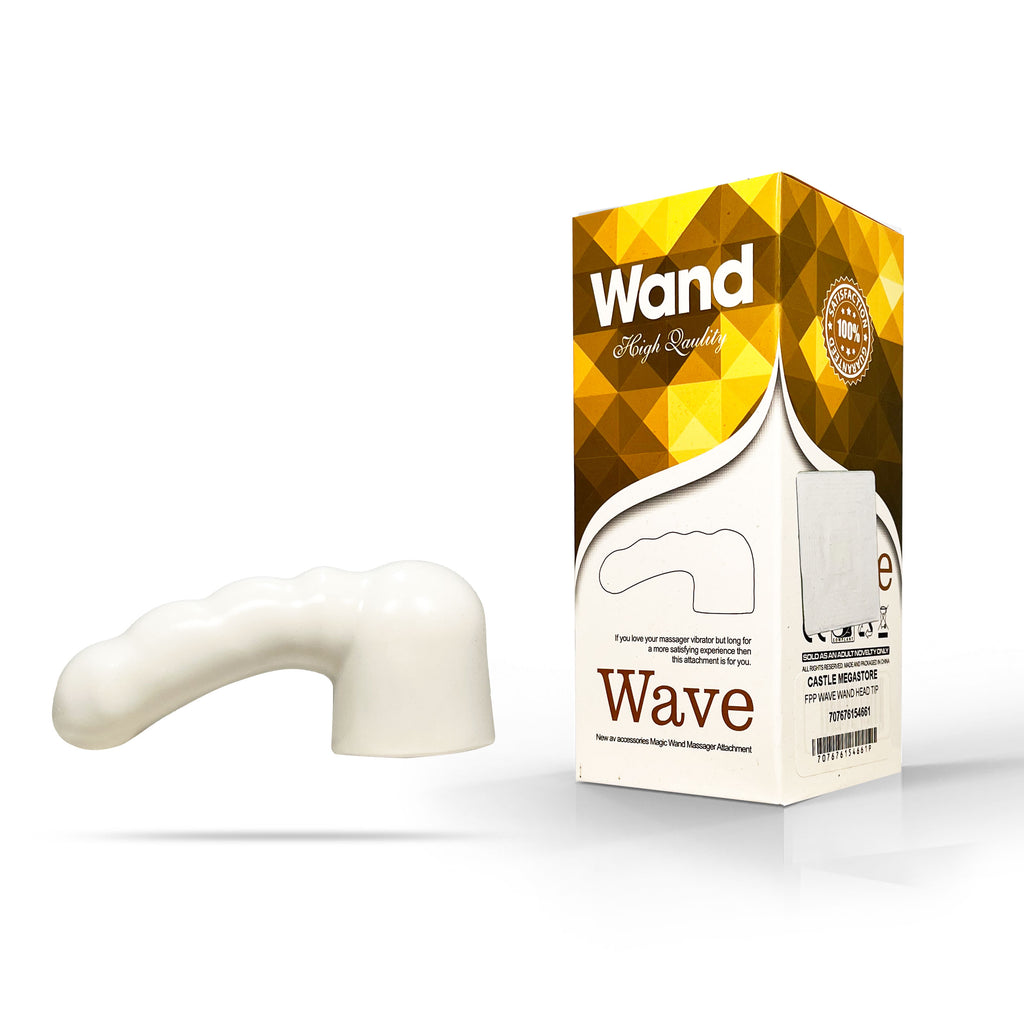 Fetish Pleasure Play Vibrator Attachment Wave Head Tip - White
