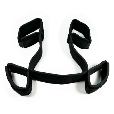Soft Neoprene Velcro Wrist & Ankle Spreader Restraint by Fetish Pleasure Play in Black