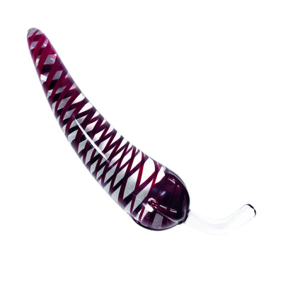 Hot Stuff Red Swirl Glass Chili Pepper Dildo by Glass Pleasure Play