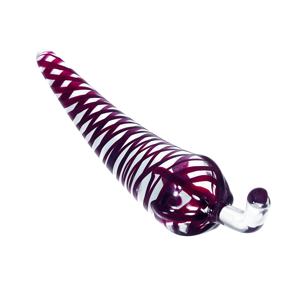 Hot Stuff Red Swirl Glass Chili Pepper Dildo by Glass Pleasure Play