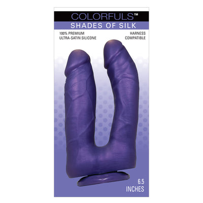 Colorfuls Shades of Silk 6.5 in Dual Purple Dildo