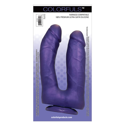 Colorfuls Shades of Silk 6.5 in Dual Purple Dildo