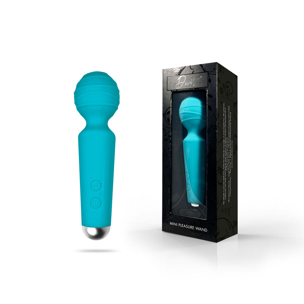 Duet Teal Mini Pleasure Wand Vibrating Massager Duet Teal Mini Pleasure Wand Vibrating Massager
