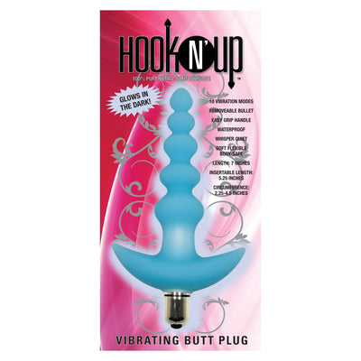 Hook N' Up Blue Glow-in-the-Dark Butt Plug