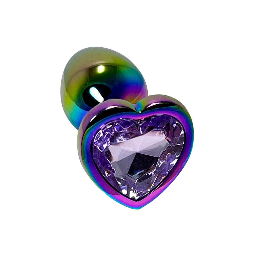 Fetish Pleasure Play Small Heart Plug w/Purple Jewel