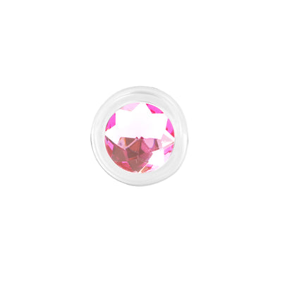 Small Clear Glass Butt Plug with Pink Crystal by Glass Pleasure Play