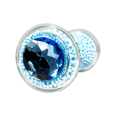 Fetish Pleasure Play Medium Blue Bead Filled Glass Butt Plug Fetish Pleasure Play Medium Blue Bead Filled Glass Butt Plug