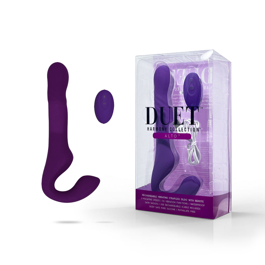 Alto Thrusting and Vibrating Strapless Dildo by Duet Harmony Alto Thrusting and Vibrating Strapless Dildo by Duet Harmony