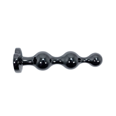 Carbon Jeweled Beaded Medium Plug by Fetish Pleasure Play in Black
