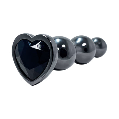 Carbon Jeweled Beaded Medium Plug by Fetish Pleasure Play in Black