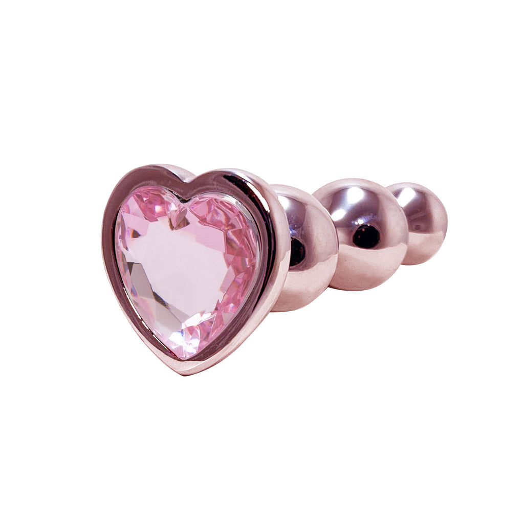 Rose Gold Jeweled Beaded Small Butt Plug by Fetish Pleasure Play in Pink