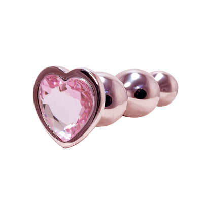Rose Gold Jeweled and Beaded Medium Butt Plug by Fetish Pleasure Play in Pink