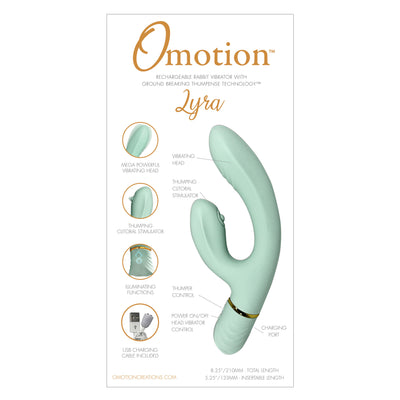 The Omotion Lyra dual action vibrator, vaginal clitoral vibrator, vaginal clitoral massager, clitoral stimulator, silicone, female sex toy